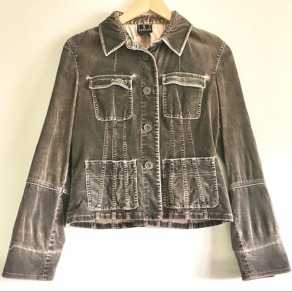 Olive corduroy button jacket